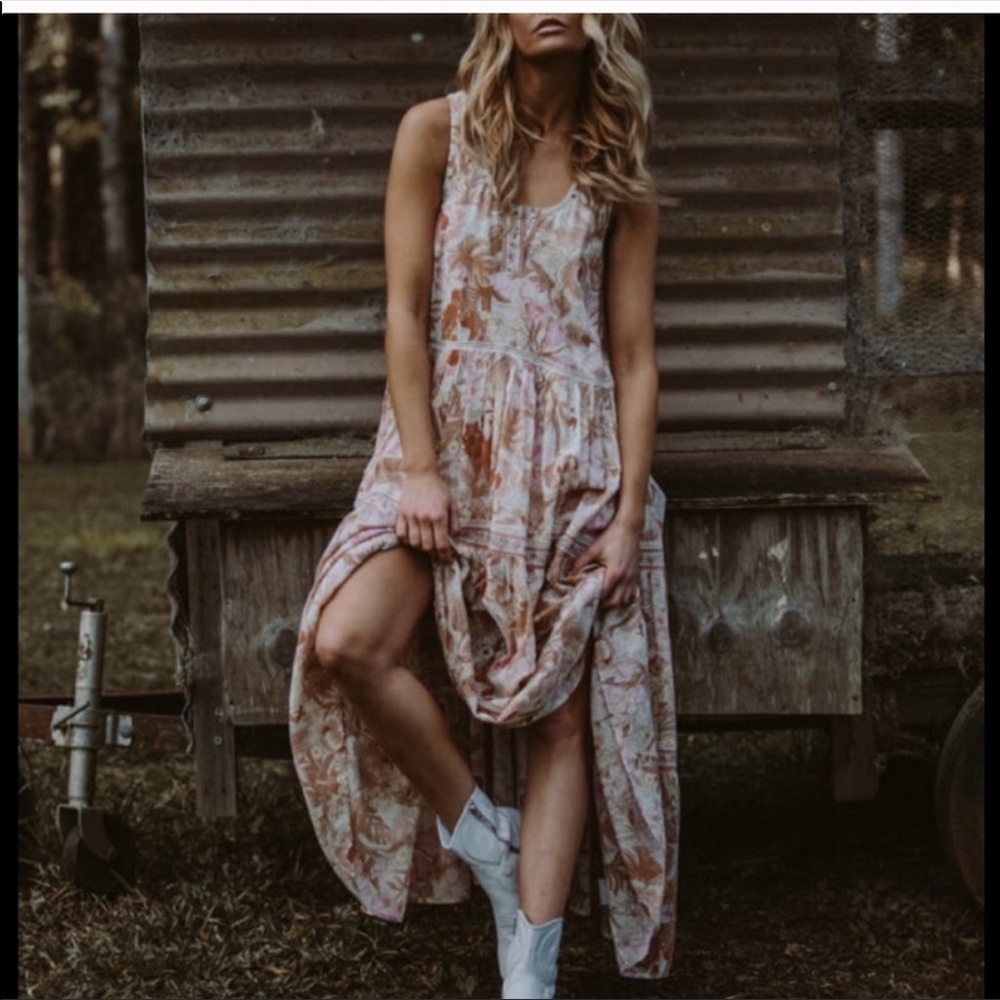 Spell Floral Maxi Dress in Blush and Cream